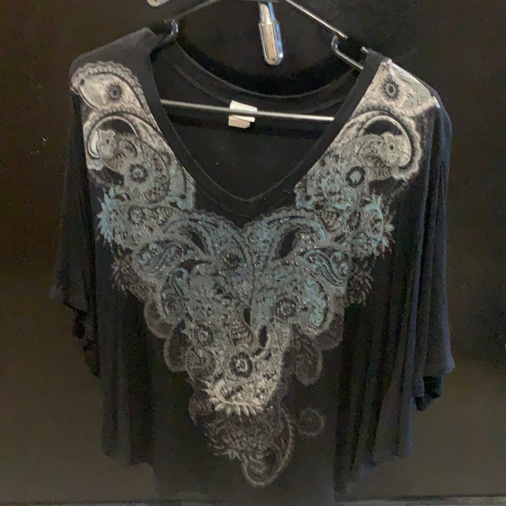Black flowing blouse